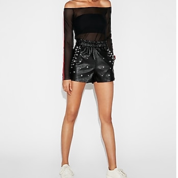 Express Pants - Express studded embellished shorts